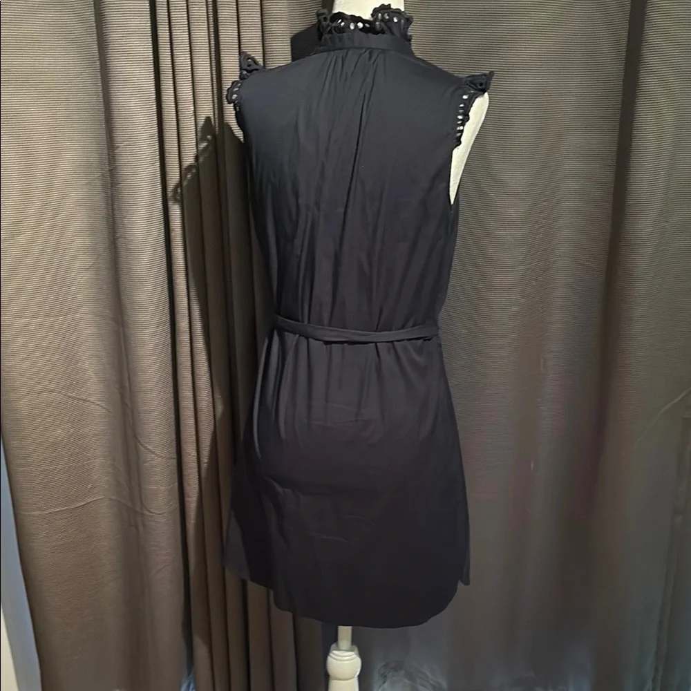 Ann Taylor Petite Blue Sleeveless Tie Front Dress - Picture 3 of 5